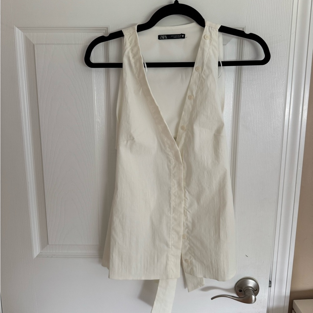 ZARA button up sleeveless top
